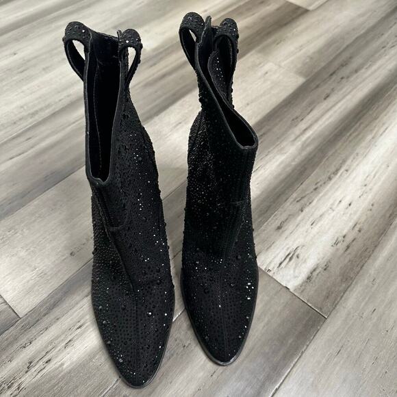 NEW Jessica Simpson Cissely Rhinestone Western Boots Women's Black Size 10 - Picture 4 of 6